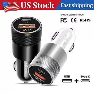 Car Plug For Apple iPhone 15 14 13 12 11 Pro Max Charger QC3.0+PD USB Adapter - Picture 1 of 27