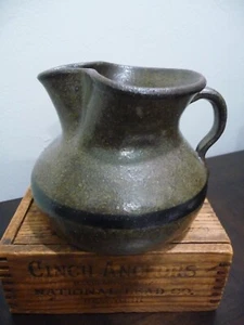 MATTHEW HEWELL FROG SKIN WITH BAND GLAZED PITCHER - Georgia Potter - Picture 1 of 6