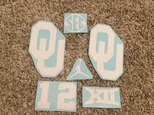 Oklahoma Sooners Full Size FS Football Helmet Decals Big XII, Jordan, & SEC #12 - Picture 1 of 2