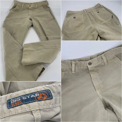 Pantalones de mezclilla Big Star 5 bolsillos 34x30 algodón tostado frente plano Md EE. UU. YGI K2-282 Foto 1 de 4