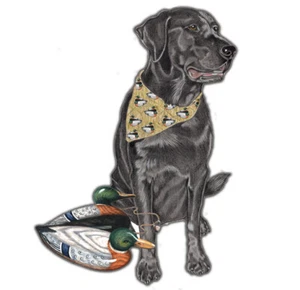 Labrador Black Lab Magnet Wooden - Picture 1 of 1