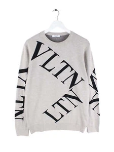 Maglione Valentino All Over Logo Slim Fit Grigio L Uomo - Foto 1 di 5
