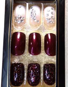IMPRESS Couture NAILS PRESS ON Medium - Rosso Borgogna Lucido - Foto 1 di 4