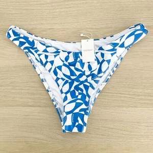 Kookai Tahiti Bikini Bottom Swim High Cut Blue White Arizona Sz FR 38 AU 10 New - Picture 1 of 7