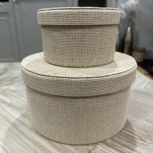IKEA KVARNVIK Round Storage Box stackable small and medium with Lid - Picture 1 of 5