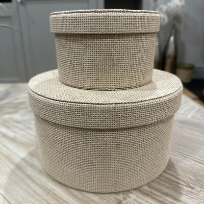 IKEA KVARNVIK Round Storage Box stackable small  and medium with Lid  - Image 1 of 4