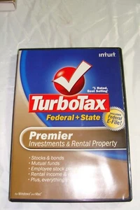 TurboTax Premier 2008 Investment Rental & Property Federal State Intuit - Picture 1 of 3