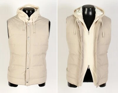Brunello Cucinelli Nylon / Cashmere / Down Vest w/ Hood - L - New $3995 Retail - Image 1 of 4