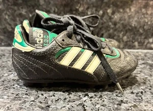 Adidas Diego Soccer cleats #015258 Size 10.5 Boy Black/White/Green "vintage" - Picture 1 of 6