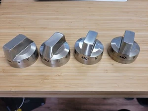 JUEGO DE 4 OEM Nuevo Samsung Range Knob Acero Inoxidable - Imagen 1 de 2