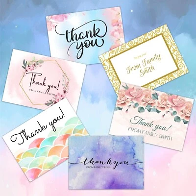 Personalised Thank You Cards For All Occasions With Option Of Envelopes