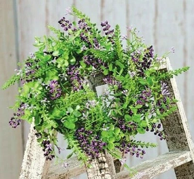 NUEVO Anillo Vela Eucalipto Lavanda Verde 6" Interior 12" W Aprox Corona Primavera Foto 1 de 2
