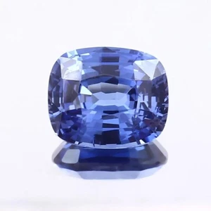 +AAA Natural Flawless Ceylon Blue Sapphire Loose Cushion Gemstone Cut 10.30 Ct - Foto 1 di 4