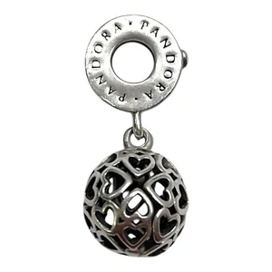 Authentic 925 Pandora Charm Harmonious Hearts 797255 Wife Love Valentines Day - Picture 1 of 4