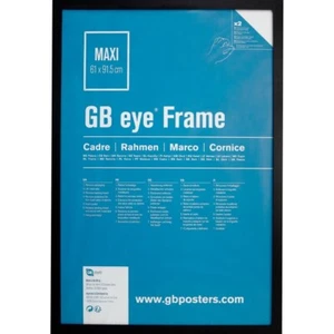 Marco de póster de imagen de madera negra 24"" X 36"" decoración del hogar arte de pared GB ojo - Imagen 1 de 5