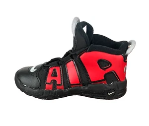 Nike Black Red Athletic Air More Uptempo Boys Shoes Sneakers Size 6C DM0020-001 - Picture 1 of 13