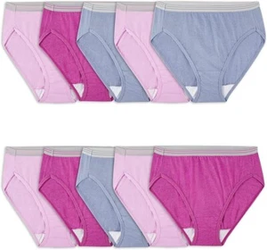 Fruit Of The Loom Women's cotton Hi-Cut Brief 10-Pack - Picture 1 of 5