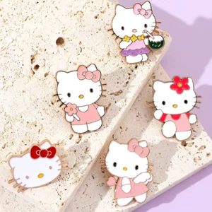 5er Set Hello Kitty Pin Anstecker Kitty weiß Emaille Brosche Sanrio Figuren Geschenk - Bild 1 von 10