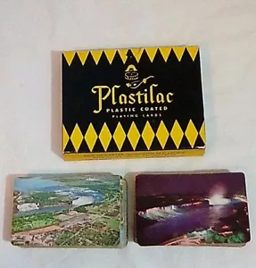 Juego de cartas de juego vintage recubiertas de plástico Arrco Cataratas del Niágara día noche - Imagen 1 de 9