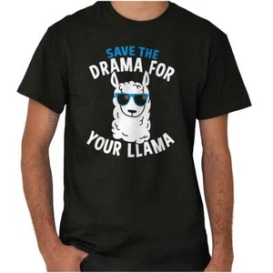Prevent Drama Llama Funny Alpaca Animal Gift Womens or Mens Crewneck T Shirt Tee - Picture 1 of 8