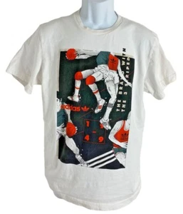 Camiseta deportiva blanca de baloncesto Adidas para hombre talla M algodón manga corta - Imagen 1 de 7