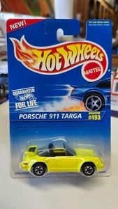 1996 Hot Wheels #493 Porsche 911 Targa in Neon Yellow - Open Roof - Picture 1 of 3