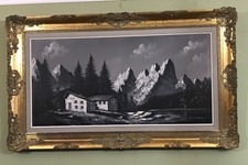 VERY LARGE OLD VINTAGE OIL PAINTING, ORNATE FRAME, SIGNED