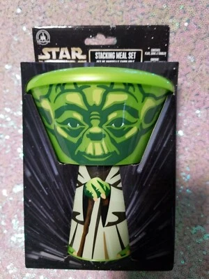 Exclusivo juego de comida apilable YODA de Star Wars de los parques de Disney tazón/plato/taza - ¡Nuevo! Foto 1 de 3
