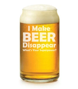 16 Unzen Bierdose Glas Lustig Ich lasse Bier verschwinden Was ist deine Superkraft - Bild 1 von 1