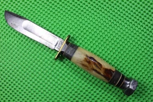 Marble's 1961 Ideal LONGHORN HEX Pommel Pilots Survival Stag Handle Knife R 120K - Picture 1 of 10