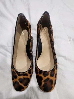 Nurture Shoes Womens Sz 9M Bryatwo Leopard Bovine Calf Hair Mid Heel Pumps Tan - Image 1 of 4