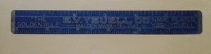 E V YEUELL Co. Malden Mass. Regla de metal de 6 pulgadas The Golden Rule - Imagen 1 de 5