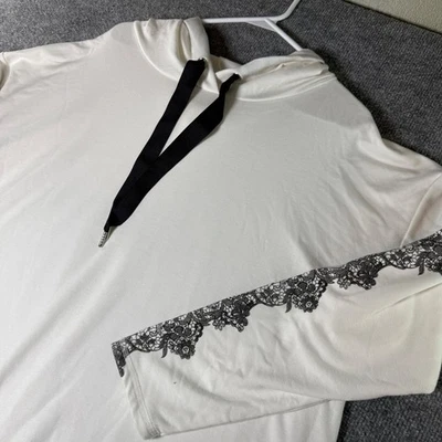 Sudadera con Capucha LIVI Active Blanca Manga Encaje Para Mujer 18 20 Calce Relajado Foto 1 de 4