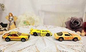 Vintage Set Of 3 Hot Wheels Yellow Racing Cars 1979 & 1983 - Picture 1 of 10