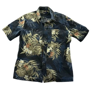Croft & Barrow Herren Hawaii Hemd Medium Kurzarm Freizeit Blumen Blau Klassisch - Bild 1 von 9