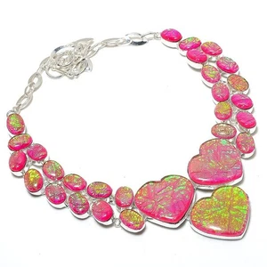 Collana rosa australiana tripletta opale argento sterling 925 incredibile... - Foto 1 di 6