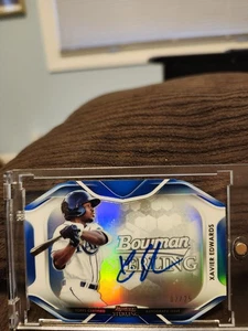 '20 "Bowman Sterling" Xavier Edwards (BLUE Die-Cut) *On Card Autograph* /25 SP - Picture 1 of 2