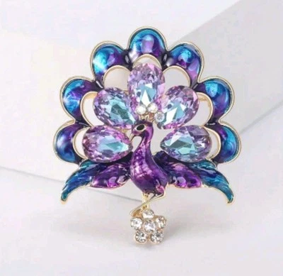 Broche prendedor pavo real joyería de moda de Navidad NUEVO envío gratuito 1,7 pulgadas Foto 1 de 2