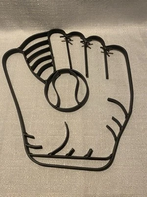 Baseball Mitt Metal Wall Decor 12x11 Gently Used - Image 1 of 2