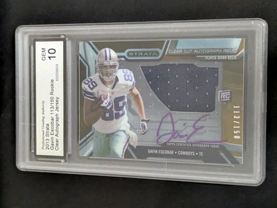 Gavin Escobar 2013 Topps Strata Rookie Autograph Jersey Patch RC Auto Cowboys - Image 1 of 2