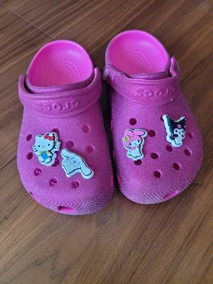 Crocs Glitter Pink Girl Clogs Size Kid M3 - W5 - Image 1 of 4