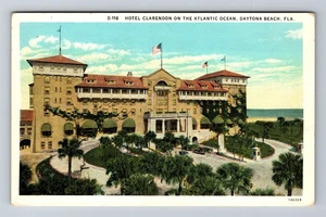 Daytona Beach FL-Florida Hotel Clarendon Tarjeta Postal Estándar Souvenir PC - Imagen 1 de 2