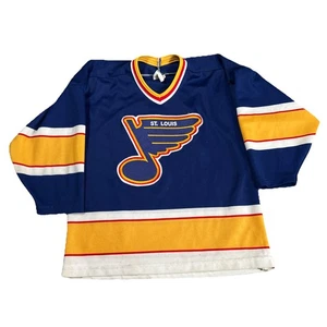 Camiseta deportiva de hockey juvenil XL cosida rara vintage de los años 80 ST LOUIS BLUES CCM NHL - Imagen 1 de 16