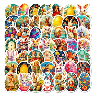 Easter Bunny Stickers, 50Pcs Easter Eggs Stickers, Waterproof Easter Sticker,... - Picture 1 of 12
