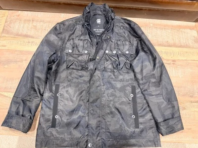 Chaqueta G-Star Raw Camuflada Ligera Estilo Militar de Campo Cremallera Completa Negra Para Hombres L Foto 1 de 4