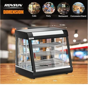 ROVSUN 3 Tiers 26" Commercial Heat Food Pizza Warmer Display Show Case w/Bulb - Bild 1 von 12