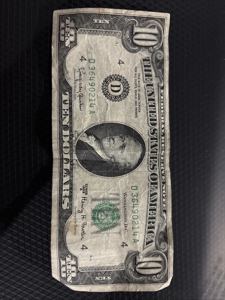 $10 Bill Series 1963 A - Old Ten Dollar Bill - Image 1 of 2