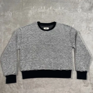 Marine Lagenlook Pullover Damen Größe Small schwarz weiß Grobstrick Rundhalsausschnitt Pulli - Bild 1 von 11
