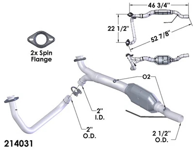 Convertidor catalítico para camioneta Dodge Ram 2500 2000-2003 5,2 L V8 GLP OHV Foto 1 de 2