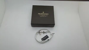 MARIA CRISTINA STERLING bracciale argento 925 uomo G1822 ancora pelle bianco - Foto 1 di 4